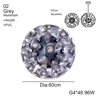 Designer luxury chalice gold petal pendant light for living room
