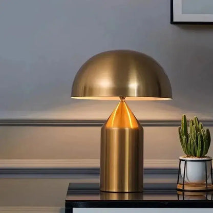 Designer mushroom desk lamp black & gold pencil light bedroom