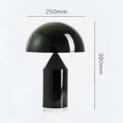 Designer mushroom desk lamp black & gold pencil light bedroom