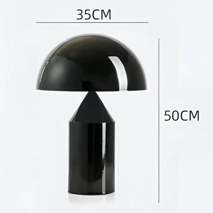 Designer mushroom desk lamp black & gold pencil light bedroom