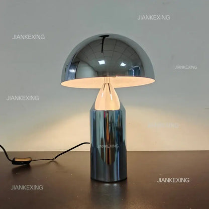 Designer mushroom desk lamp black & gold pencil light bedroom