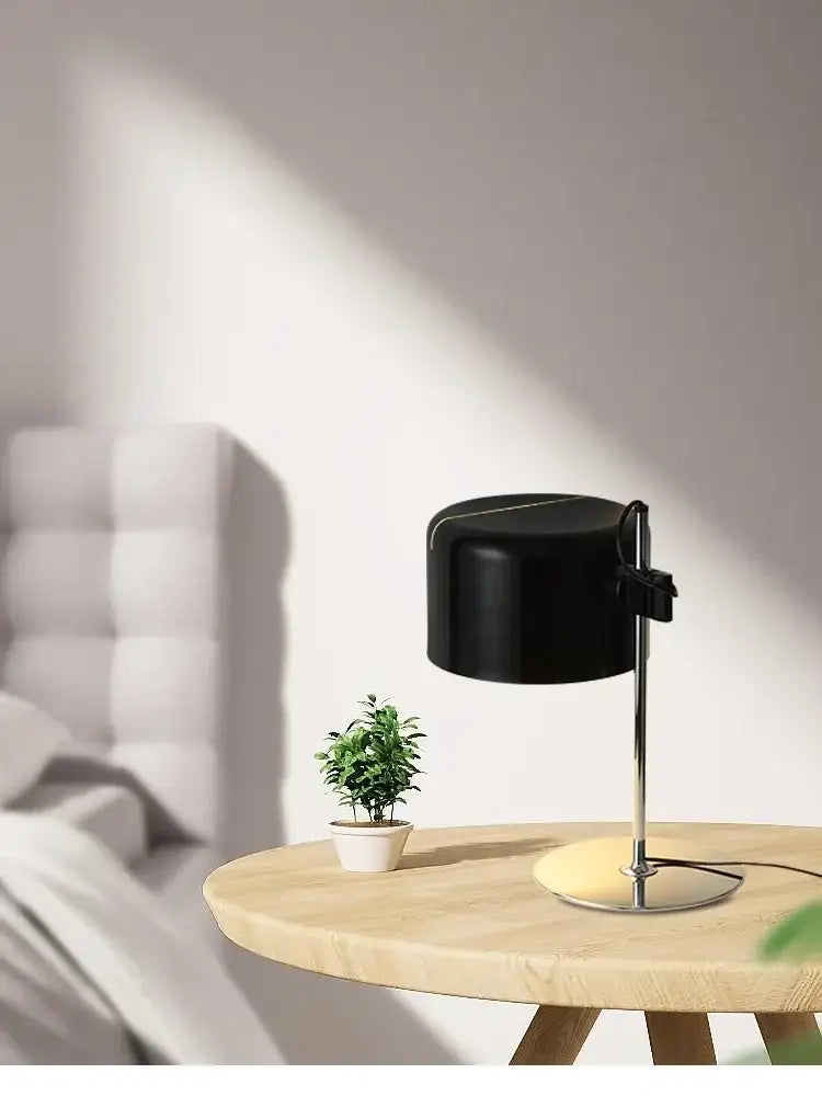 Designer nordic coupe table lamp black metal desk light for bedroom