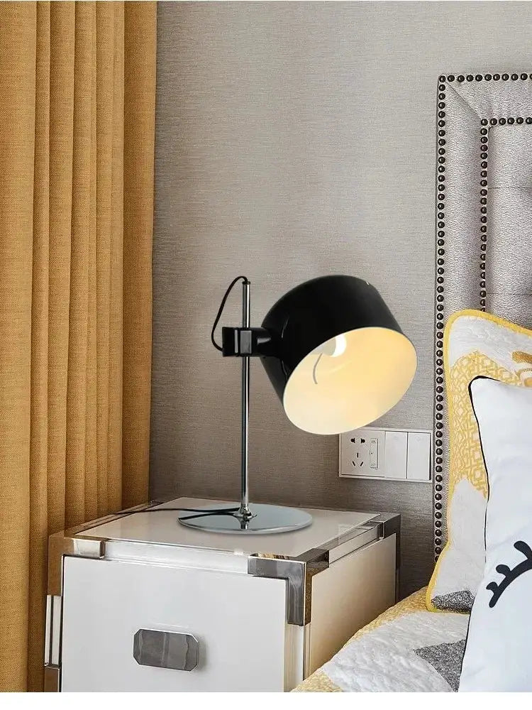 Designer nordic coupe table lamp black metal desk light for bedroom