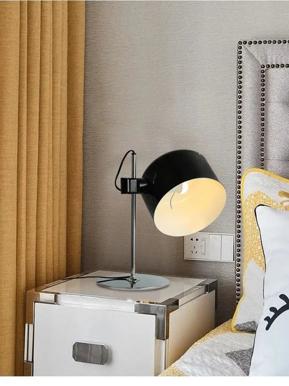 Designer nordic coupe table lamp black metal desk light for bedroom