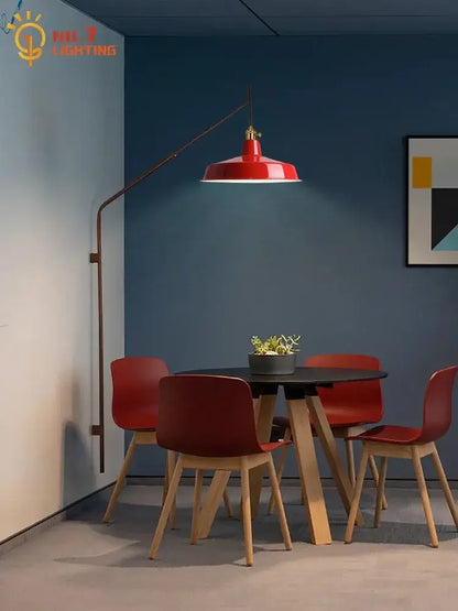 Designer red & gold swing arm wall lamp bedroom reading light