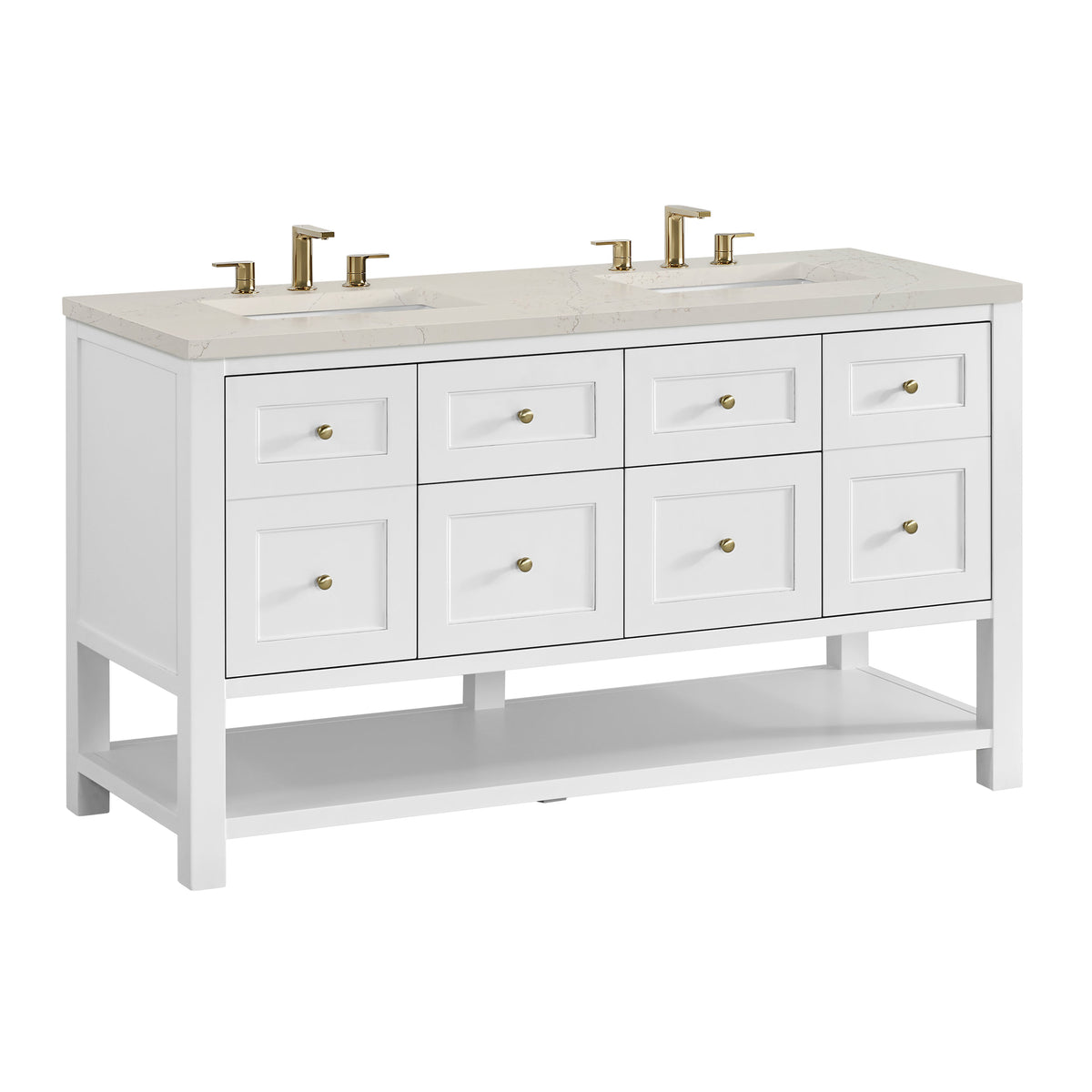 James Martin Breckenridge 60" Double Bathroom Vanity, Bright White