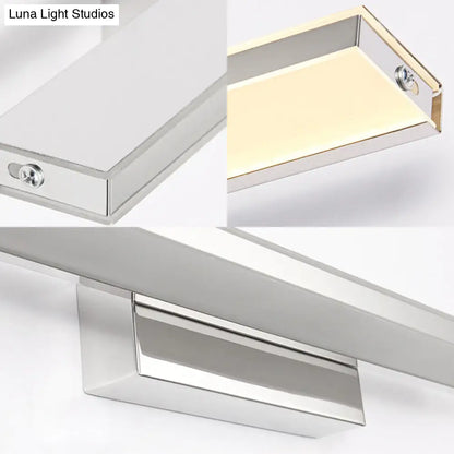DecorBites™ Dia Slim Vanity Lighting Acrylic LED Wall Sconce Lamp: 16.5"/20.5" Diameter, Minimalistic Design, Silver Finish, Warm/White Light for Bathroom