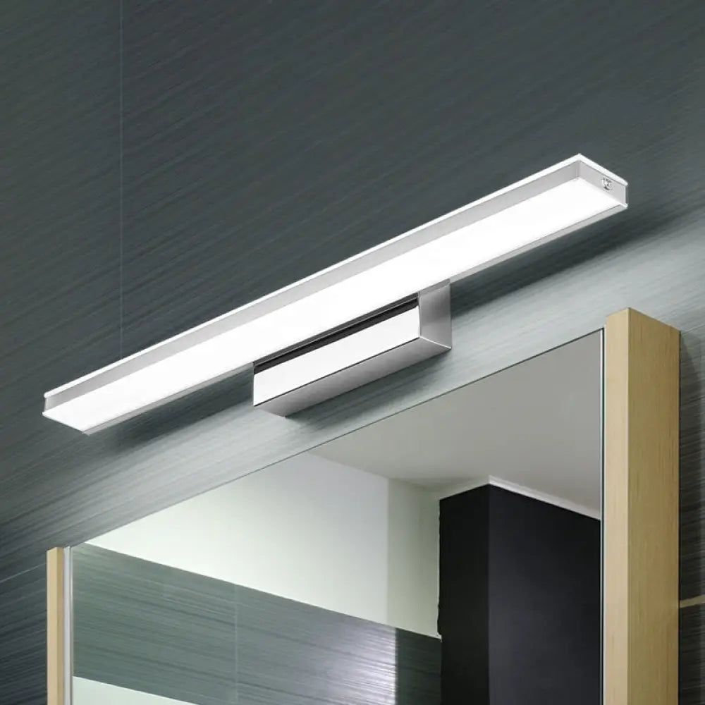 DecorBites™ Dia Slim Vanity Lighting Acrylic LED Wall Sconce Lamp: 16.5"/20.5" Diameter, Minimalistic Design, Silver Finish, Warm/White Light for Bathroom