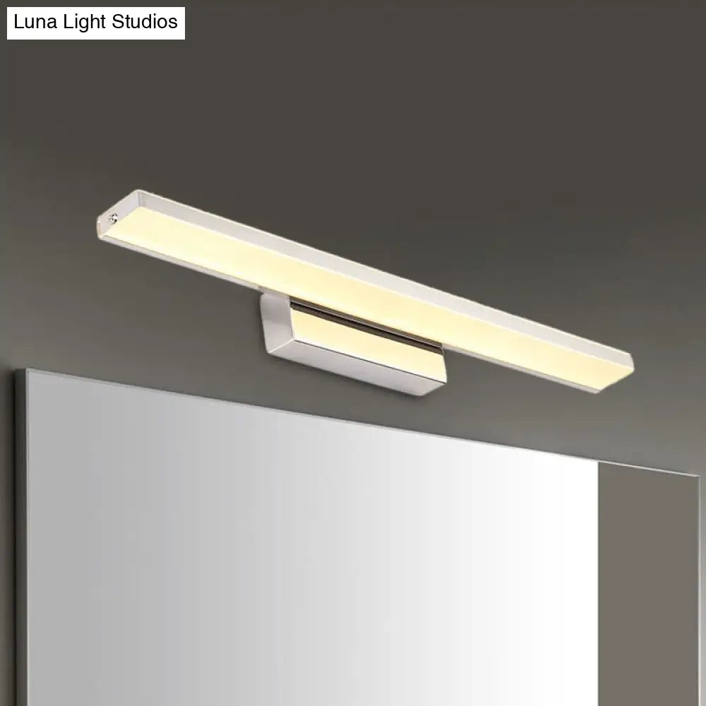 DecorBites™ Dia Slim Vanity Lighting Acrylic LED Wall Sconce Lamp: 16.5"/20.5" Diameter, Minimalistic Design, Silver Finish, Warm/White Light for Bathroom