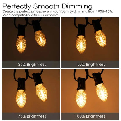Diamond amber textured chandelier led light bulbs dining room 7w