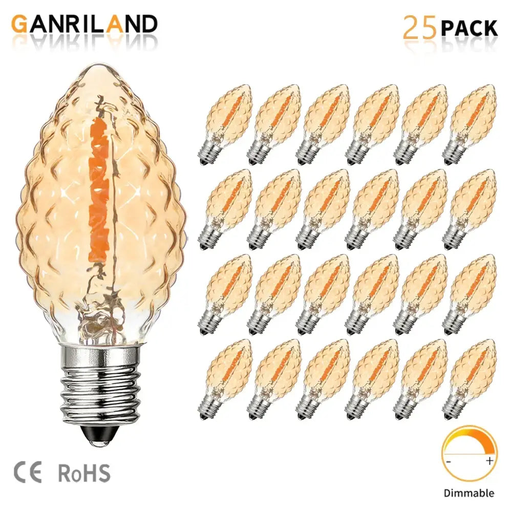 Diamond amber textured chandelier led light bulbs dining room 7w
