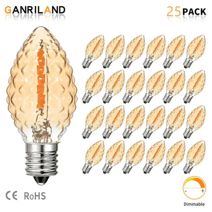 Diamond amber textured chandelier led light bulbs dining room 7w