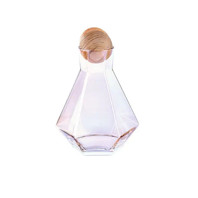 Diamond crystal glass water pitcher and cup set for dining room