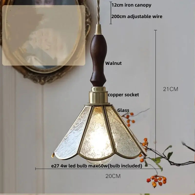 Diamond cut glass globe led pendant light kitchen hanging lamp