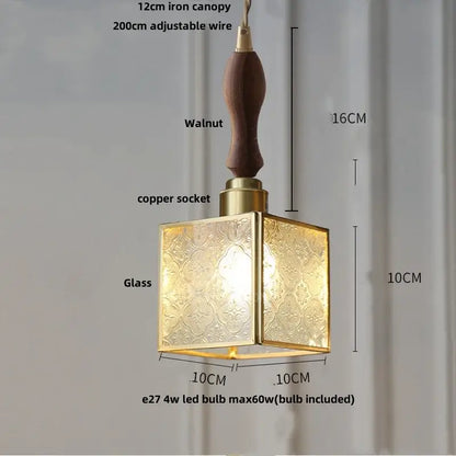 Diamond cut glass globe led pendant light kitchen hanging lamp