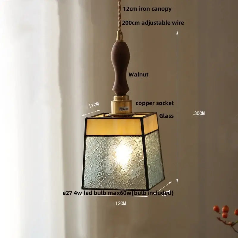 Diamond cut glass globe led pendant light kitchen hanging lamp
