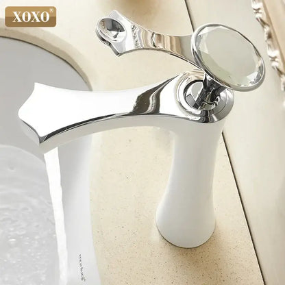 Diamond golden black basin faucet crystal handle bathroom mixer tap