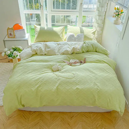 Diamond jacquard duvet cover cream bedroom skin friendly bedding