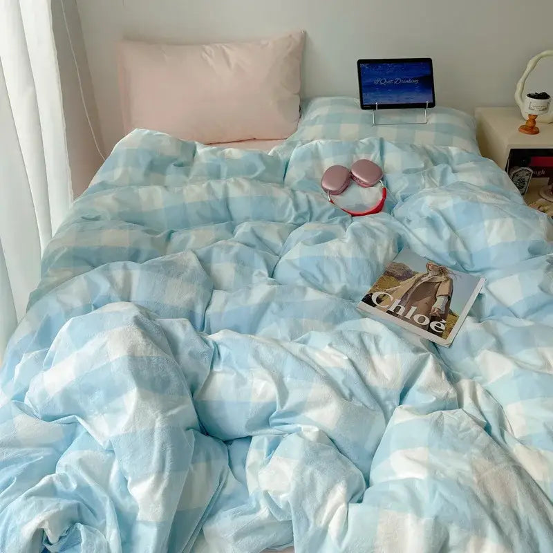 Diamond jacquard duvet cover cream bedroom skin friendly bedding