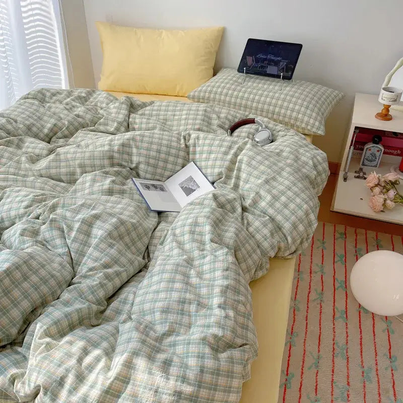 Diamond jacquard duvet cover cream bedroom skin friendly bedding