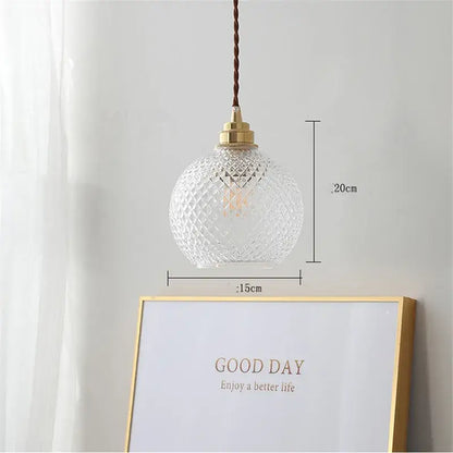 Diamond pattern glass ball led pendant light for dining room
