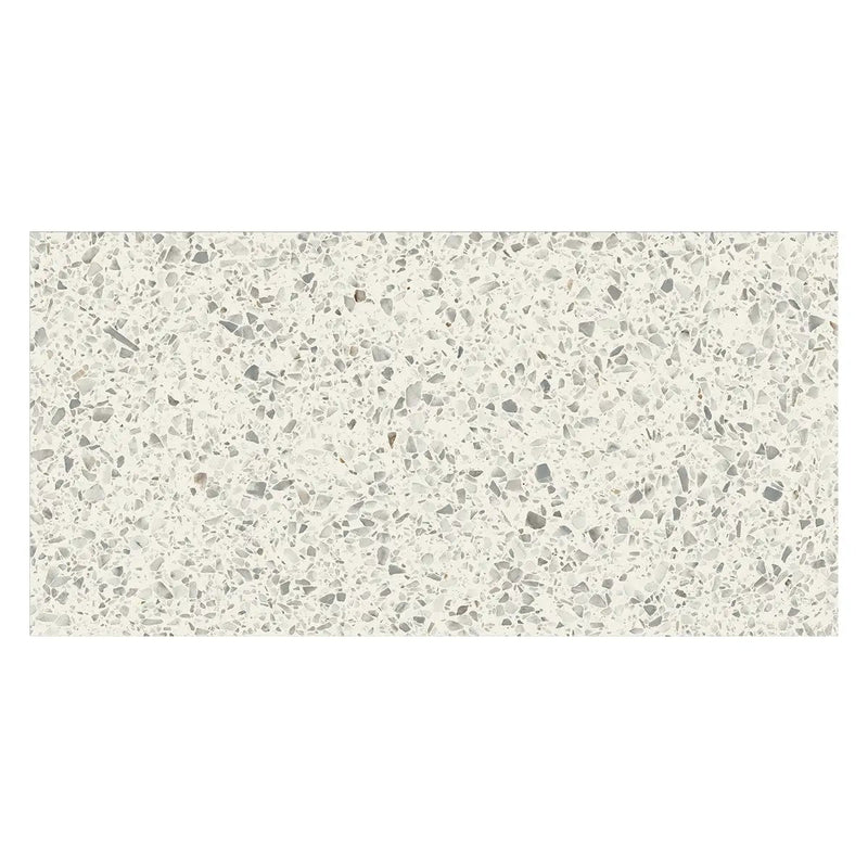 Diamond White Matte Terrazzo Look Porcelain Tiles 12x24