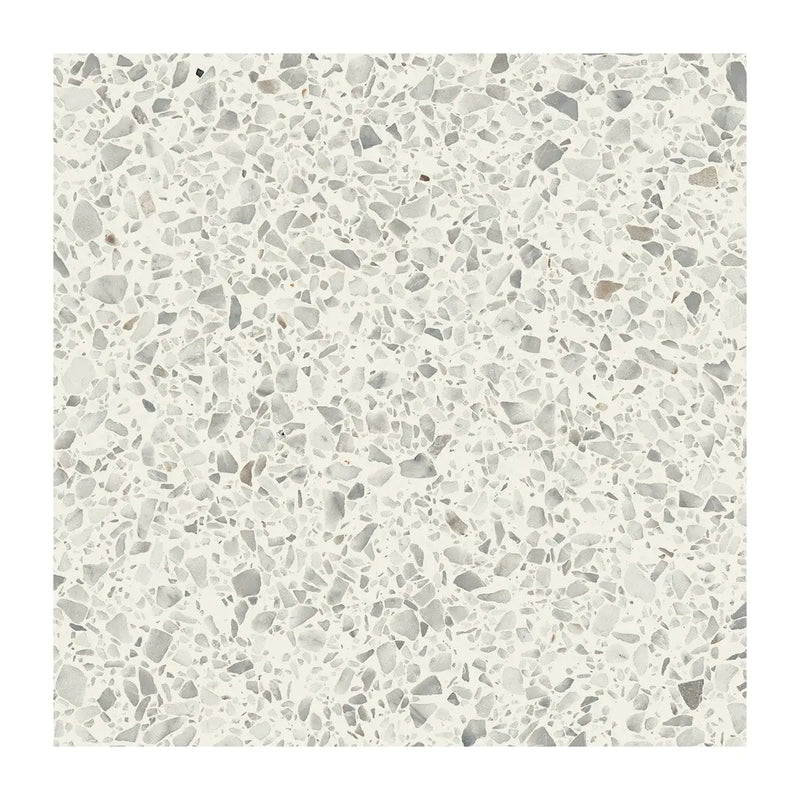 Diamond White Matte Terrazzo Look Porcelain Tiles 24x24