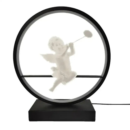Dimmable angel table lamp with white cherub for bedroom decor