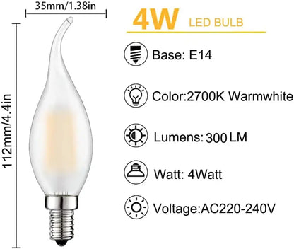 Dimmable led candle light warm white e14 bulb dining room chandelier
