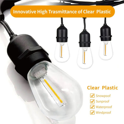 Dimmable led filament warm white outdoor bulbs 5 pack garden light