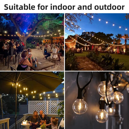 Dimmable led outdoor globe string lights patio decor shatterproof bulbs