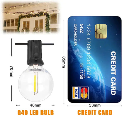 Dimmable led outdoor globe string lights patio decor shatterproof bulbs