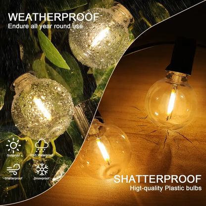Dimmable led outdoor globe string lights patio decor shatterproof bulbs