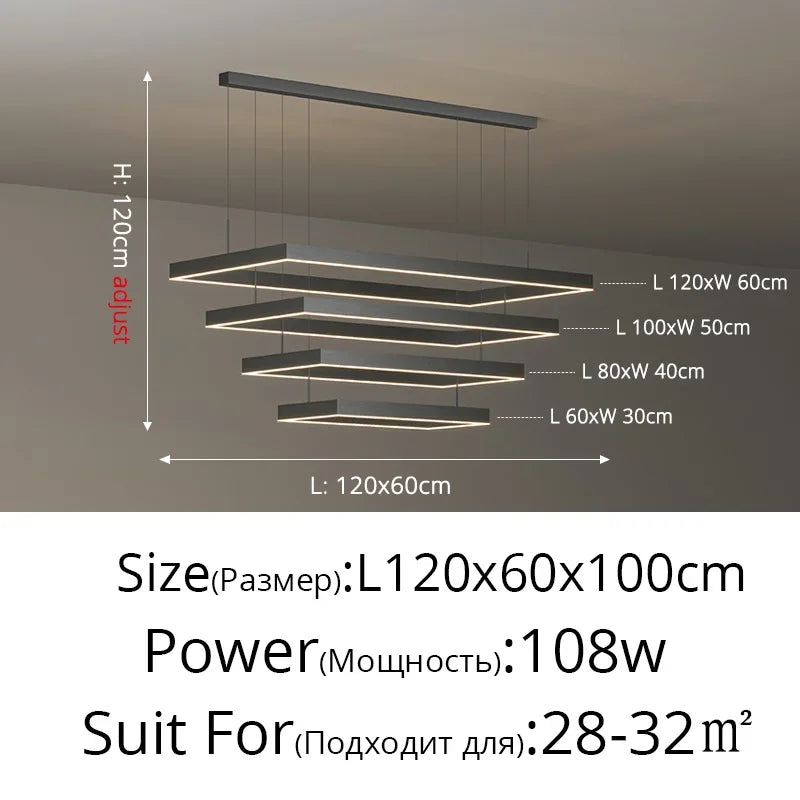 DecorBites™ Dimmable Nordic LED Ceiling Chandelier for Living Room