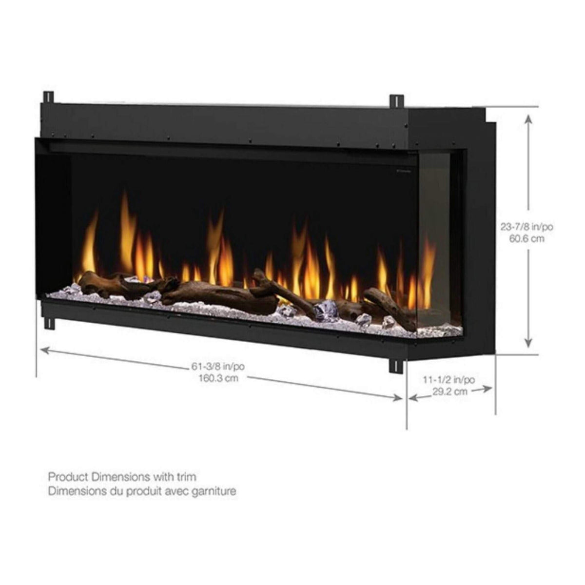 Dimplex IgniteXL Bold 60-Inch Built-In Linear Modern Electric Fireplace With Multi Colored Flames [XLF6017-XD] (SAK90413)
