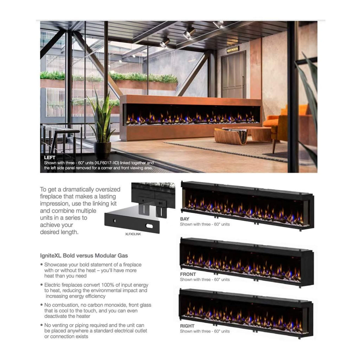 Dimplex IgniteXL Bold 74-Inch Deep Built-In Linear Electric Fireplace [XLF7417-XD] (SAK78959)