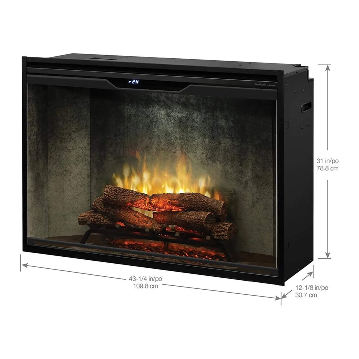 Dimplex Revillusion Built-In Electric Firebox W/ Weathered Concrete Line & Plug Kit [RBF30/42WC-FG] (SAK46891)