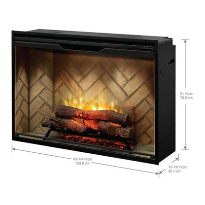 Dimplex Revillusion Herringbone Brick Built-In Electric Firebox With Front Glass [RBF30/36/42] (SAK12893)