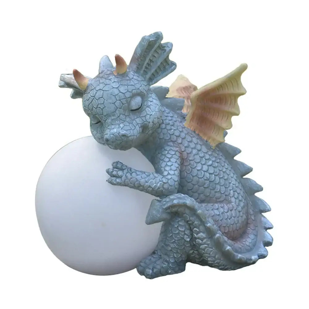 Dino garden sculpture gray dragon window figurine outdoor decor