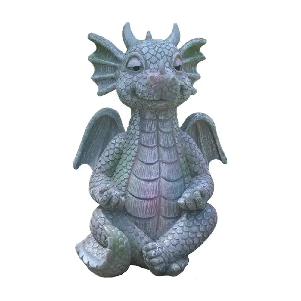 Dino garden sculpture gray dragon window figurine outdoor decor