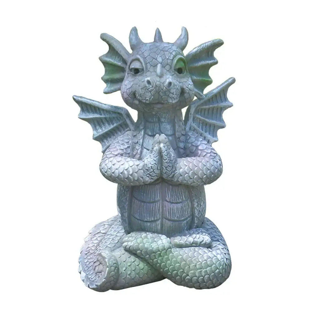Dino garden sculpture gray dragon window figurine outdoor decor