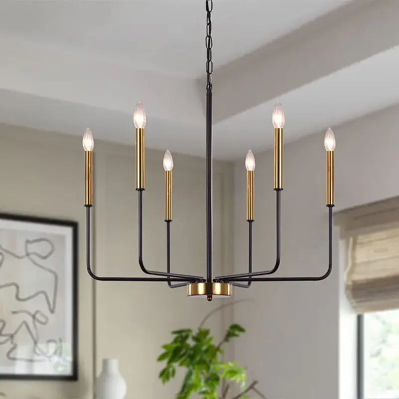 Distressed silver iron candle chandelier dining room