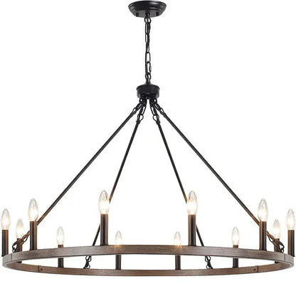 Distressed silver iron candle chandelier dining room