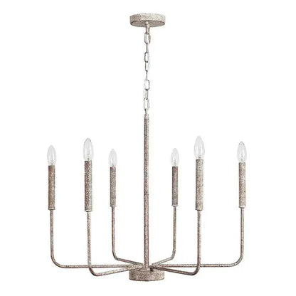 Distressed silver iron candle chandelier dining room