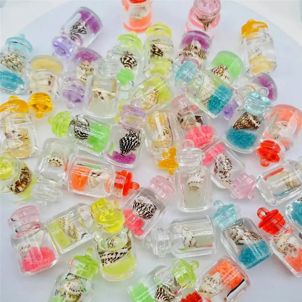 Diy heart pearl shell miniature wishing bottles bedroom decor accessory