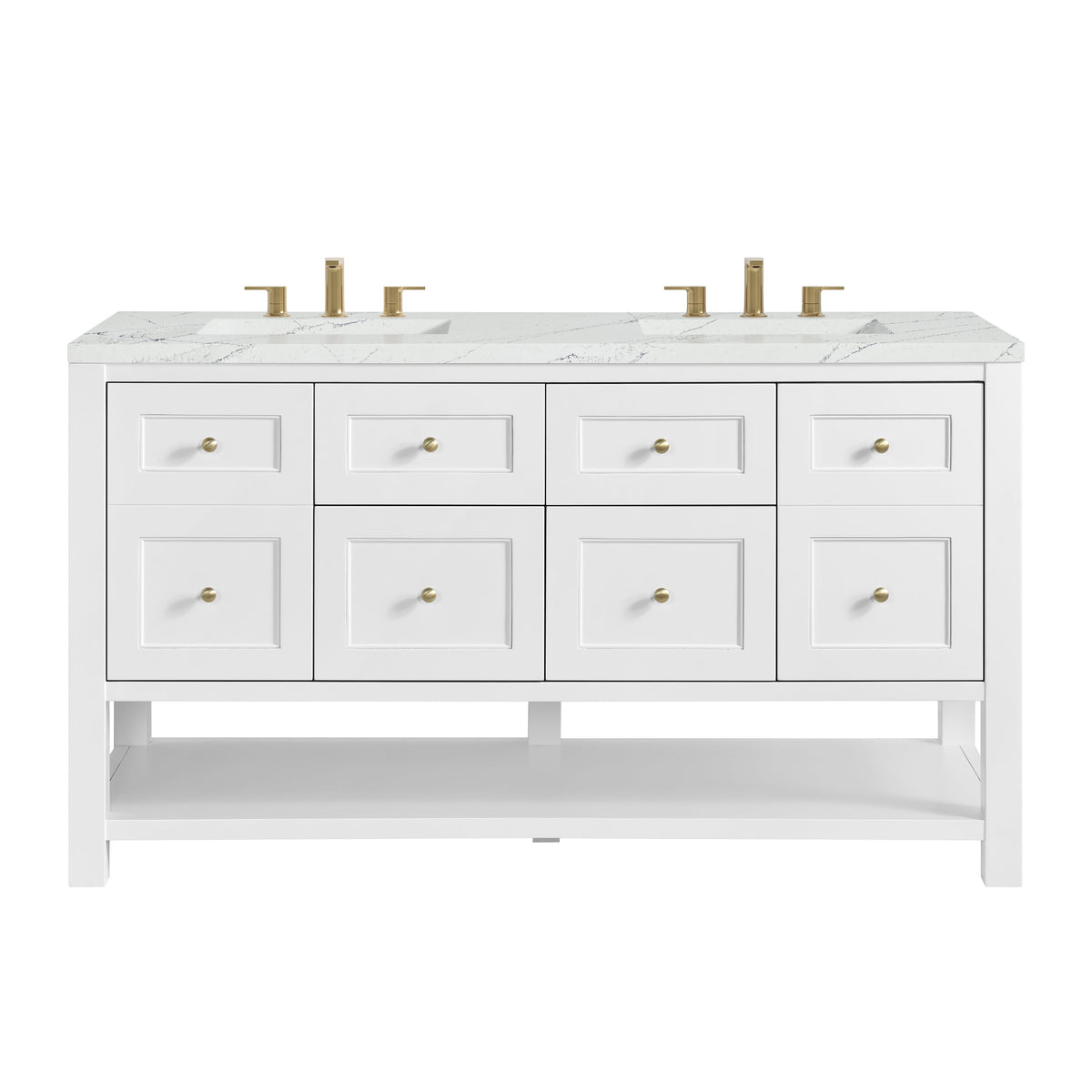 James Martin Breckenridge 60" Double Bathroom Vanity, Bright White