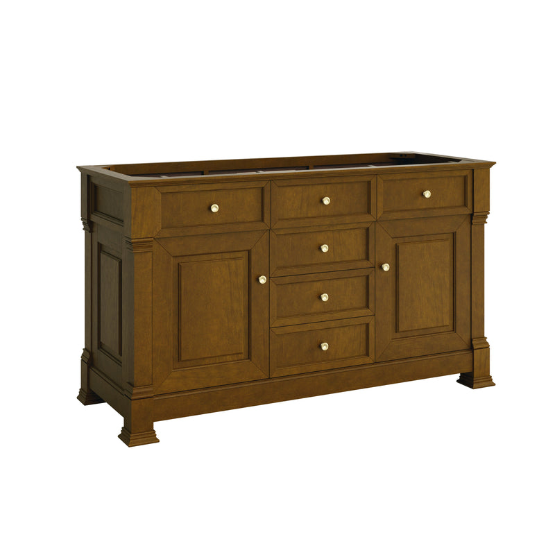 James Martin Brookfield 60" Double Vanity Cabinet, Honey Oak