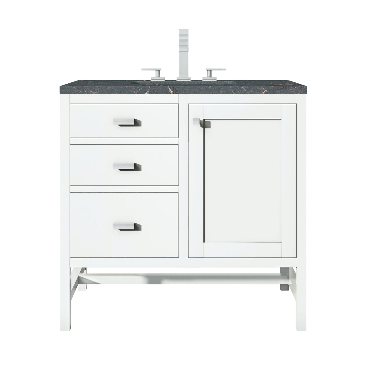James Martin Addison 36" Single Bathroom Vanity, Glossy White