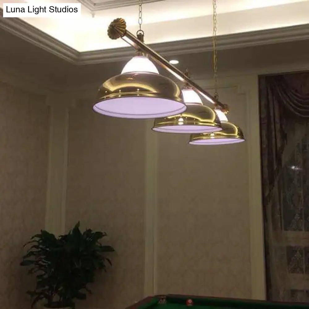 DecorBites™ Double Bubble Hanging Light with 3 Heads - Loft Style Pendant Lighting for Pool Table in Chrome/Gold