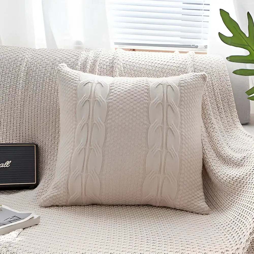 Double cable knit cushion cover set living room pillow case